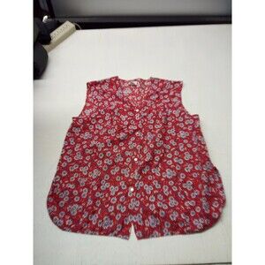 Premier Intimates Pearl Snap Floral Sleeveless Women's Shirt Sleepwear Large
